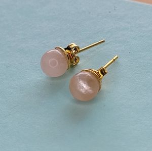 Rose Quartz Stud Earrings